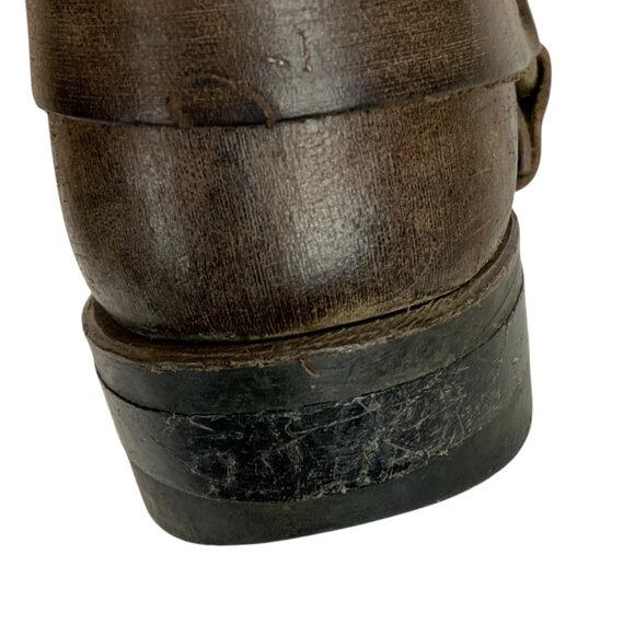 Frye Mens Harness Biker Engineer Boots Size 13 Distressed Brown Leather - Picture 11 of 13